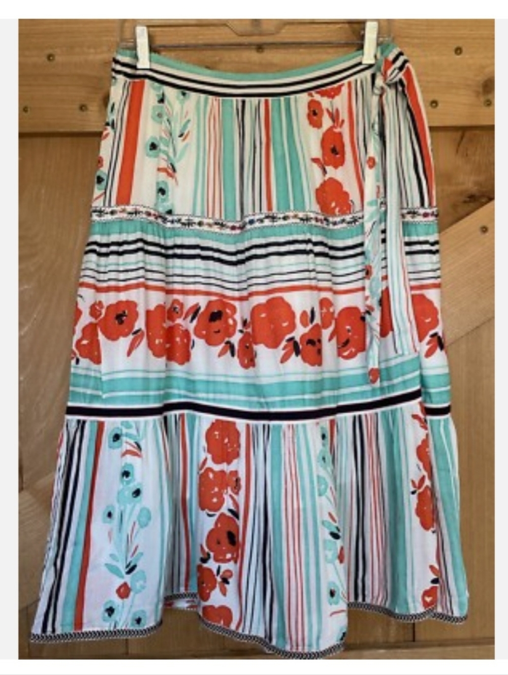 Anthropologie One September Skirt Women's Medium Midi Frida Faux Wrap Floral
